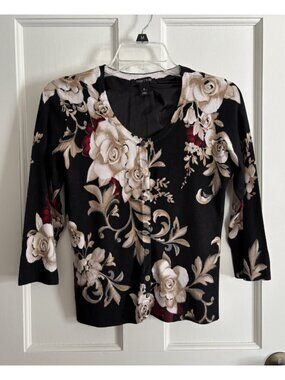 White House Black Market black floral sweater